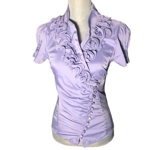 Floral Lilac Button Blouse